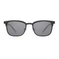 Jon - Square Black-Gold/Smoke Clip On Sunglasses for Men & Women